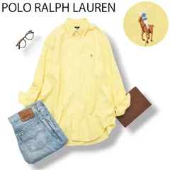 【美品】 90s ヴィンテージ ポロ ラルフローレン POLO RALPH LAUREN The Big Oxford 長袖 ビッグ オックスフォード シャツ ボタンダウン 9 イエロー レディース ♪