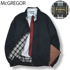 【美品】 マクレガー McGREGOR スウィングトップ ジャケット ジップアップ スタンドカラー ラグランスリーブ L ネイビー x チェック柄 シティールック トラッド アメカジ メンズのサムネイル