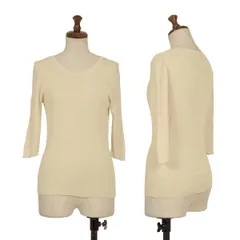 ジルサンダーJIL SANDER 5分袖シルクニットソー クリーム38のサムネイル
