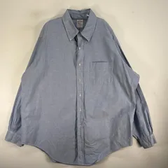 古着 90's/90年代 ヴィンテージ ブルックスブラザーズ Brooks Brothers 長袖シャツ USA製 MAKERS ボタンダウン XL  ブルー系 無地 メンズ
