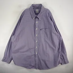 古着 ブルックスブラザーズ Brooks Brothers 長袖シャツ ワンポイント ロゴ 胸ポケ ボタンダウン 2XL  パープル系 チェック メンズ