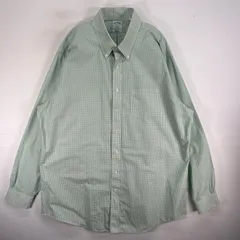 古着 ブルックスブラザーズ Brooks Brothers 長袖シャツ 胸ポケ REGENT ボタンダウン 2XL  グリーン系 チェック メンズ