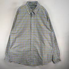 古着 ブルックスブラザーズ Brooks Brothers 長袖シャツ ロゴ 刺繍 チェック ボタンダウン L  ブルー系 マルチカラー メンズ