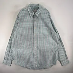 古着 ブルックスブラザーズ Brooks Brothers 長袖シャツ ボタンダウン チェック ワンポイント ロゴ L  グリーン系 マルチカラー メンズ