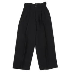 コムデギャルソンCOMME des GARCONS ウールハイウエストツータックパンツ 黒M