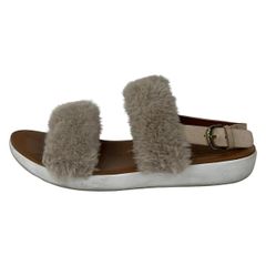 Fitflop(フィットフロップ) サンダル 24.2 レディース - ベージュ レザー、フェイクファー