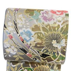 袋帯　振袖帯　唐織　桜花模様　花模様　鹿の子　金糸　着物　124b p ms 袋帯 振袖帯 唐織 桜花模様 花模様 鹿の子 金糸 着物 124b p ms 【公式