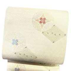 夏帯 紗絽 九寸名古屋帯 横段 七宝花文 証紙 未使用 イ6882 - メルカリ