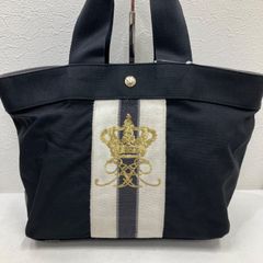 ADMJ トートバッグ 黒 ナイロン レザー クラウン ロゴ ハンドバッグ 