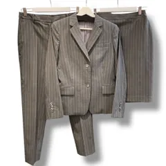 BrooksBrothers ブルックスブラザーズ ストライプ柄スーツ上下セット RN93986 ウール混 総裏 ロロピアーナ社生地 上下サイズ別 3点セット ストライプ柄 グレー レディース 冬 ゴーゴー古着久喜倉庫店 草3548