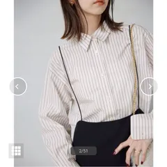 極美品　スローブイエナ　コットン　ブロード　レギュラー　シャツ　ストライプ