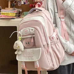 リュックサック 大容量 中学生 女子 学校 通学 軽量 ナイロン 防水 耐汚れ 多機能