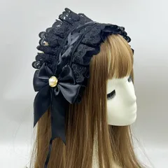ヘアバンド ダークレース ゴシックロリータ 手作り リボン 多色 KC ヘアアクセサリー