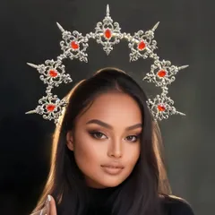 ヘアアクセサリー ゴシック ロリータ 聖母の光輪 ティアラ ダーク パフォーマンス ステージ ヘッドピース