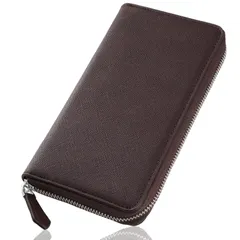 [NobleTicks] 財布 黒 長財布 本革 メンズ長財布 大容量 ラウンドファスナー 仕分け財布 カード8枚収納 大学生にも人気 オシャレ [ブラウン]