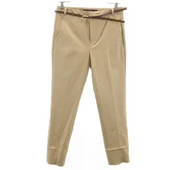 ZARA BASIC ザラベーシック テーパードパンツ 34 ベージュ レディース 古着