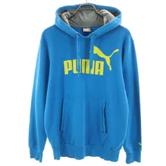 PUMA プーマ 長袖 スウェットパーカー XS ブルー系 プルオーバー メンズ 古着