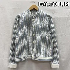 ファクトタム 01020531 サッカー生地 ストライプ柄 ブルゾン ジャケット メンズ 44 ISItems【USED】【古着】【中古】50154782のサムネイル