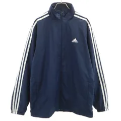 adidas アディダス ウインドブレーカー L ネイビー ジャケット 裏トリコット メンズ 古着