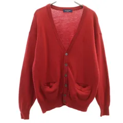 YVES SAINT LAURENT イヴサンローラン 90s オールド 長袖 Vネック ニットカーディガン L レッド レディース 古着