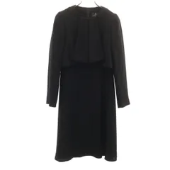 美品 LANVIN NOIR ランバン ノワール 日本製 7分袖 フォーマル ワンピース 36 ブラック アンサンブル レディース 古着