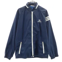 adidas アディダス 70s 80s ヴィンテージ ナイロンジャケット M ネイビー デサント メンズ 古着