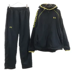 UNDER ARMOUR アンダーアーマー トレーニング ウインドブレーカー 上下 セットアップ LG/MD ブラック 裏トリコット メンズ 古着