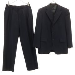 NEWYORKER ニューヨーカー ストライプ柄 スーツ 上下 セットアップ YA4 ネイビー メンズ 古着