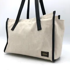 PORTER ポーター キャンバス レザー コンビ トートバッグ アイボリー 黒