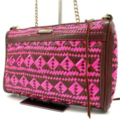 レベッカミンコフ REBECCA MINKOFF ショルダーバッグ クラッチバッグ 2way ピンク ブラウン マルチカラー レザー イントレチャート 編み込み チェーン スタッズ Y2K 斜め掛け