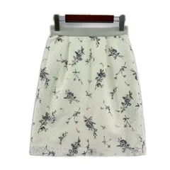 MISCH MASCH ミッシュマッシュ 花柄レース Aラインスカート sizeS/ホワイト系