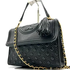 トリーバーチ Tory Burch ショルダーバッグ ハンドバッグ 2way ブラック 黒 レザー 本革 フレミング キルティング チェーン タッセル フリンジ エンボスロゴ