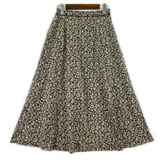 le.coeur blanc ルクールブラン 小花柄 ロング フレアスカート size38/オフホワイト×ブラック×ベージュ