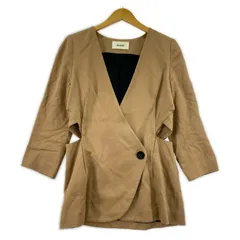snidel スナイデル サイドカットオフ ノーカラージャケット size0/ブラウン