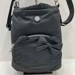 483　KIPLING　キプリング　HelloKitty　ハローキティ　コラボ　KYLA　H kitty charcoa　ブラック　黒　バケツ型　2way　ショルダーバッグ　ハンドバッグ　ドローストリング　ドロスト　無地　レディース　キティーちゃん