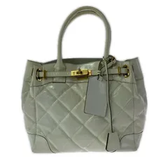 Accesoires De Mademoiselle アクセソワドゥマドモワゼル タグ付き キルティング エナメルハンドバッグ/オフホワイト