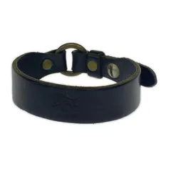 IL BISONTE イルビゾンテ レザーバングル size-/ブラック