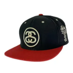 STUSSY ステューシー ロゴ スナップバックキャップ size表記なし/ブラック×レッド