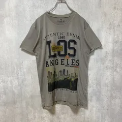古着 used　Triple m　半袖クルーネックプリントTシャツ　Los Angeles　カーキ　レトロデザイン　Mサイズ【値引き交渉OK！】