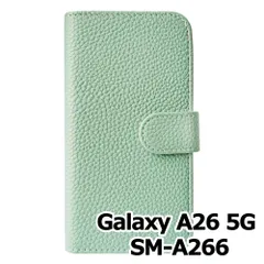 【新品未使用】Galaxy A26 5G 手帳型スマホ ケース シボ型押し PUレザー (カバー色アイスグリーン) 無地 ミント くすみ ニュアンスカラー シンプル おしゃれ カード収納 flip49-muji-galaxya26-icgr