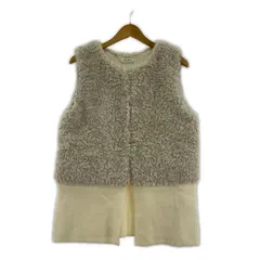 NOLLEY'S ノーリーズ ニット切替ファーベスト size38/ベージュ系