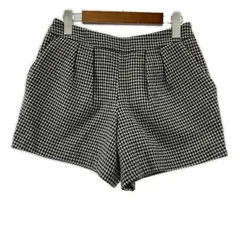 ELLE エル 千鳥柄ショートパンツ size36/ブラック×ホワイト