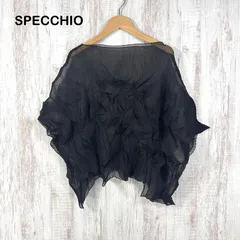 美品 SPECCHIO スペッチオ ミックスプリーツ シースルー プルオーバー カーディガン 羽織り ブラック トップス フリーサイズ