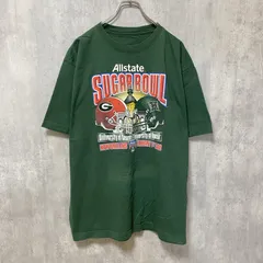 古着 used　SUGAR BOWL　アメフト　半袖カレッジプリントTシャツ　スポーツ　緑　グリーン　デザイン　クルーネック
