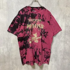 古着 used　Disney　ディズニー　Mickey Mouse　ミッキー　半袖プリントTシャツ　タイダイ柄　赤　黒　Mサイズ