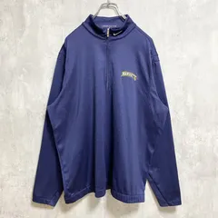 古着　used 　NIKEGOLF　ナイキゴルフ　長袖ハーフジップトラックジャケット　ジャージ　MARQUETTE　ネイビー