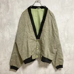 古着 used　COLLECTION　長袖Vネックカーディガン　vintage　ヴィンテージ　茶色　ブラウン　レトロ　Lサイズ