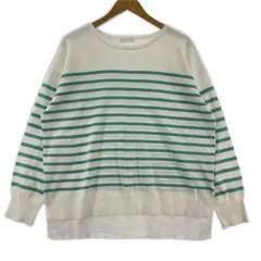 DRESKIP ドレスキップ ボーダーニット sizeL/オフホワイト×ミントグリーン