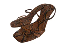 k01250218017　ZARA　39　茶×黒　24.5cm前後　シューズ　サンダル　春夏