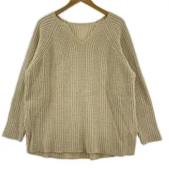 SALON adam et rope' サロン アダム エ ロペ Vネックニット sizeF/ライトベージュ